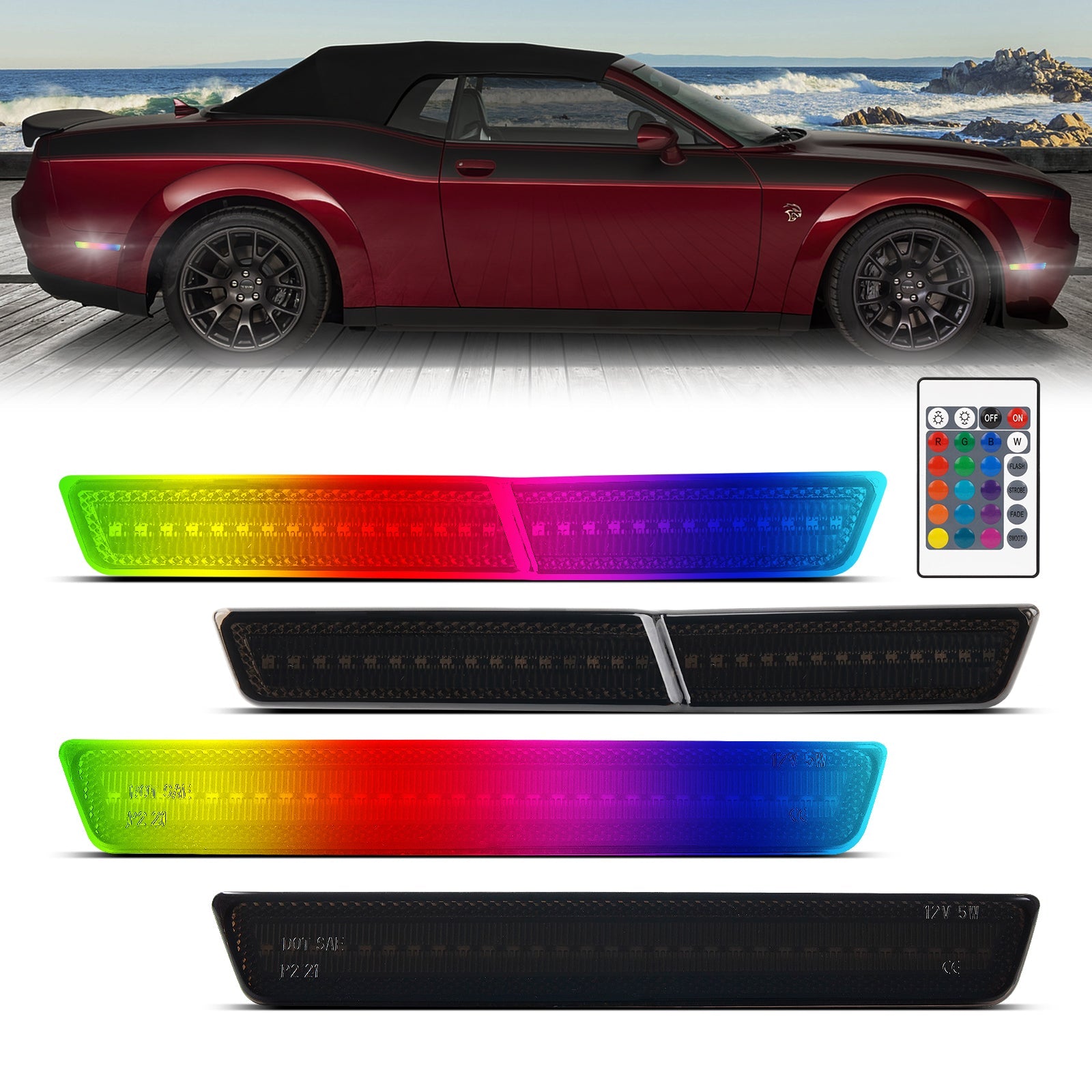 CHALLENGER WIDEBODY 15-23 FRONT/REAR RGB DYNAMIC LED SIDE MARKERS