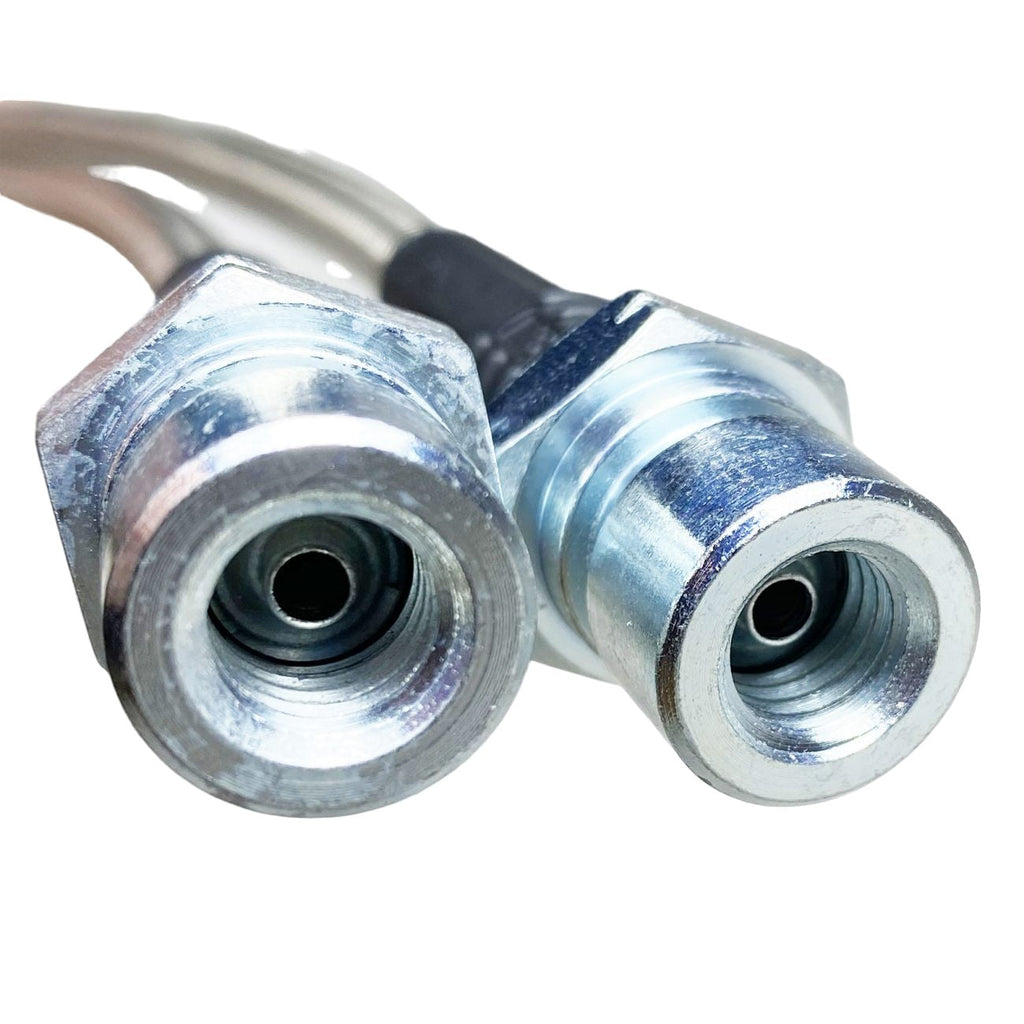 S550 & S650 Mustang F3 Brake Line Kit +9" From Stock Length -03AN 90° Female on Caliper End, 010-0250R9 - Motion Raceworks