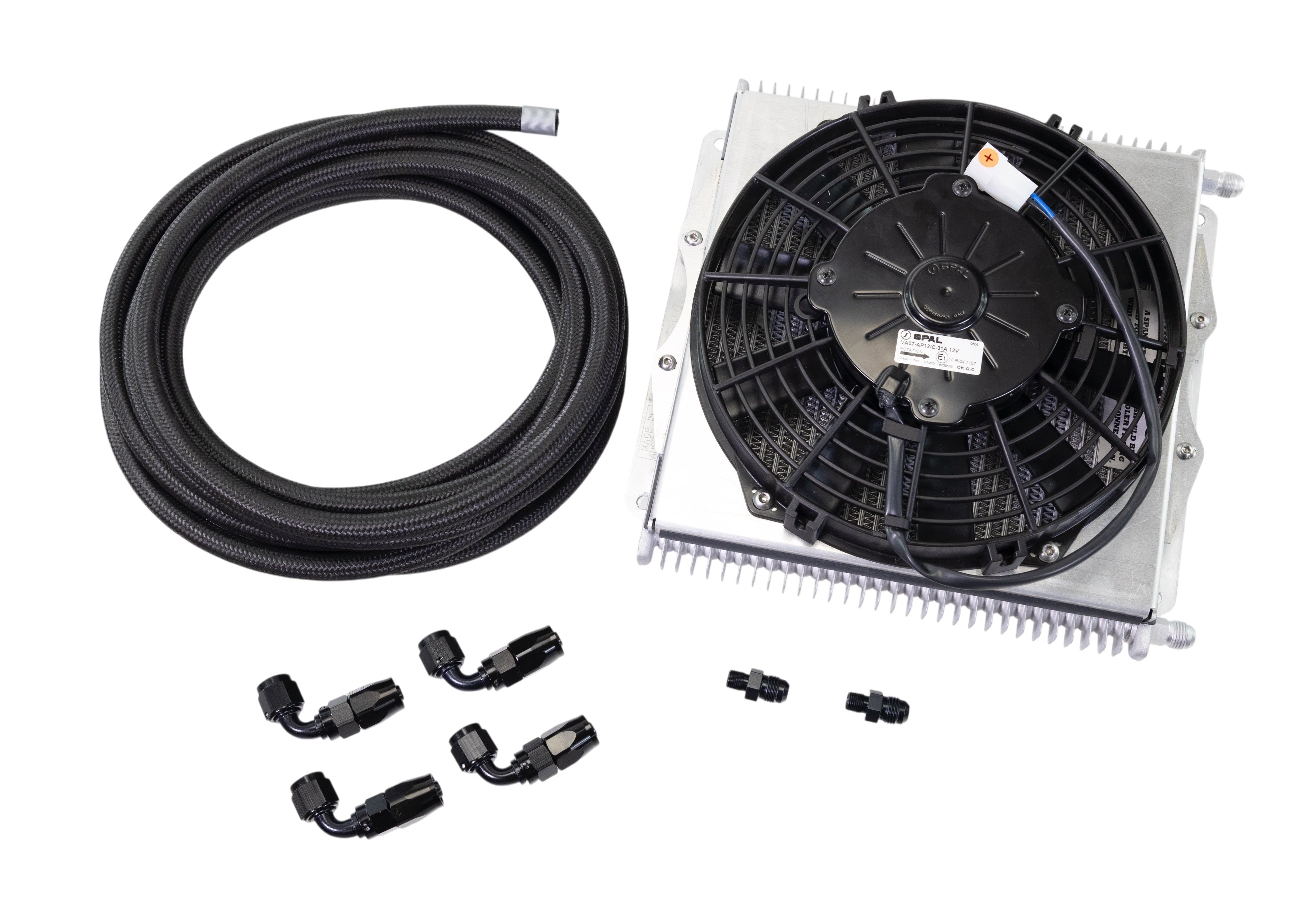 Stock Powerglide Trans Cooler Kit w/ Fan & Fragola Lines/Fittings