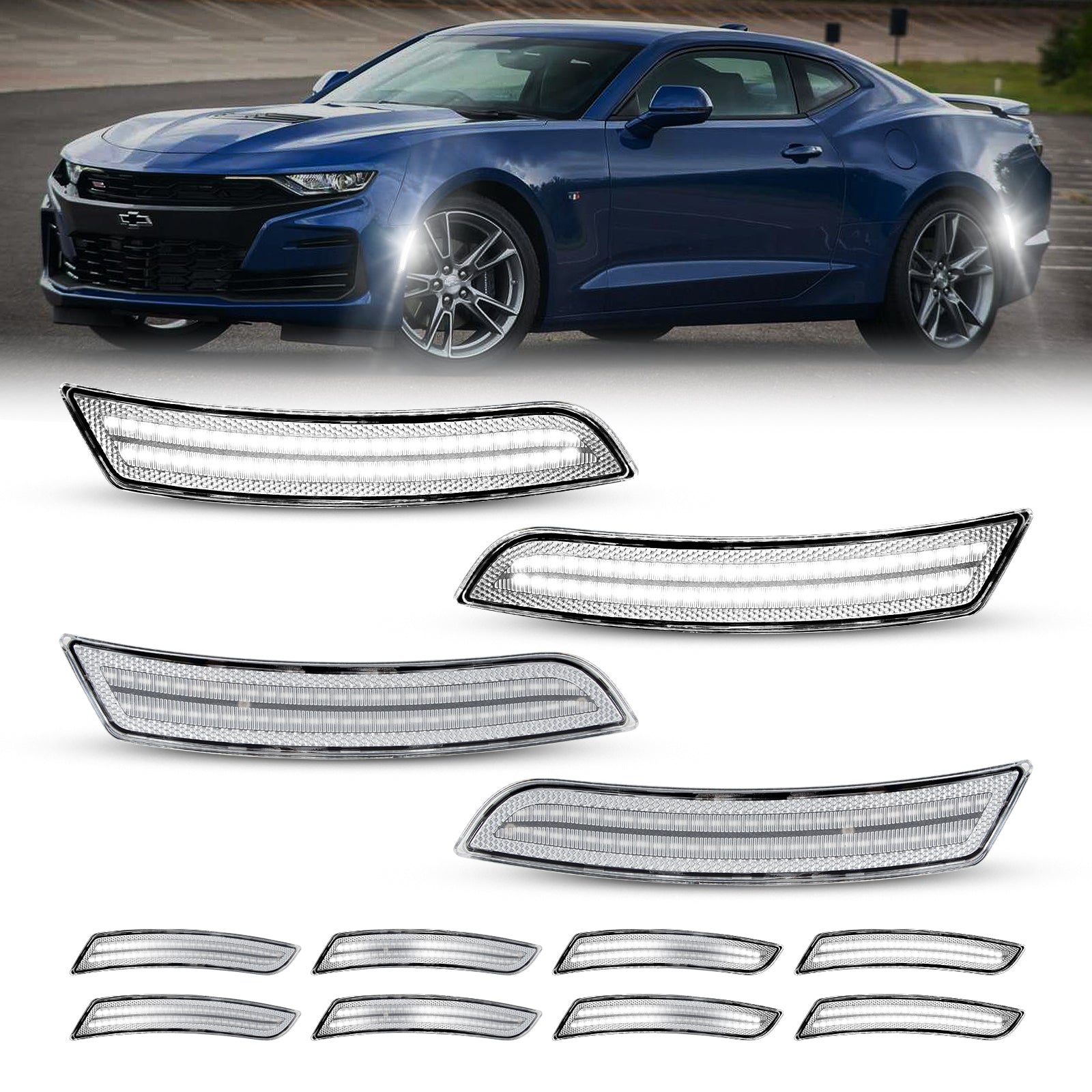 CAMARO 16-24 FRONT/REAR DYNAMIC CLEAR LED SIDE MARKERS