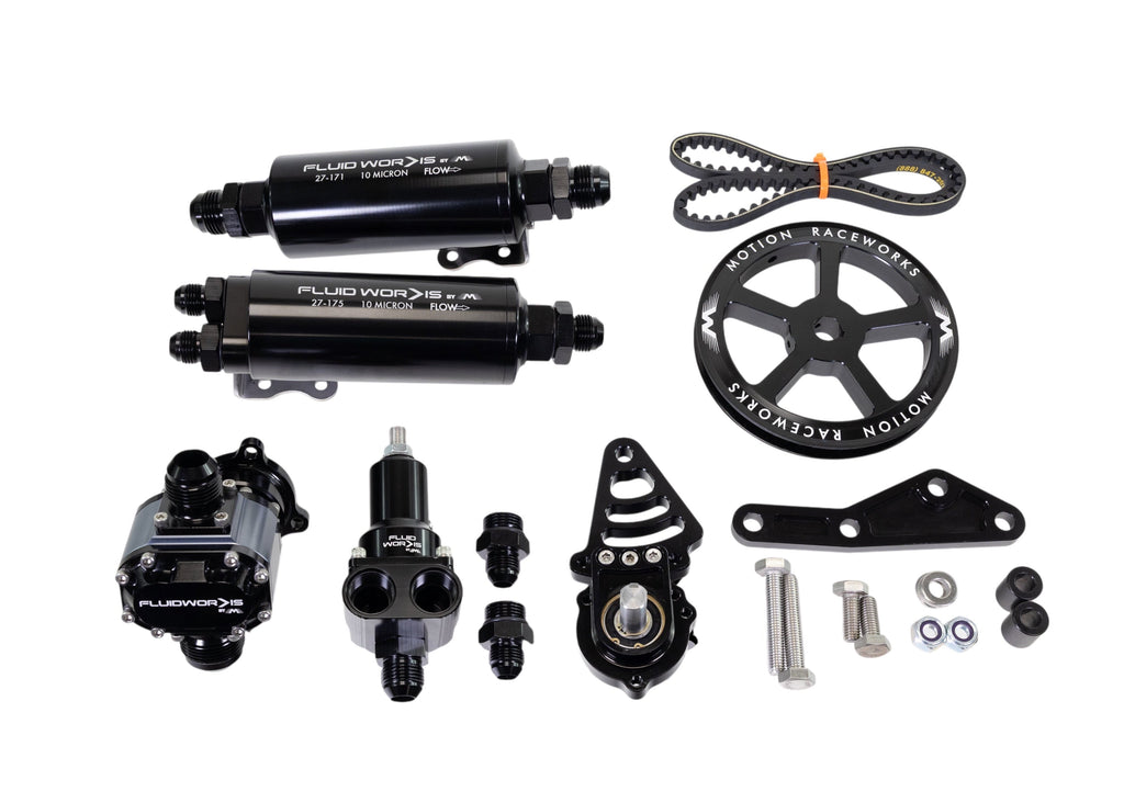 Fluidworks LS Fbody Spacing / Driver Side Mechanical Fuel System Kit w/ 6, 9, or 12gpm pump - Motion Raceworks
