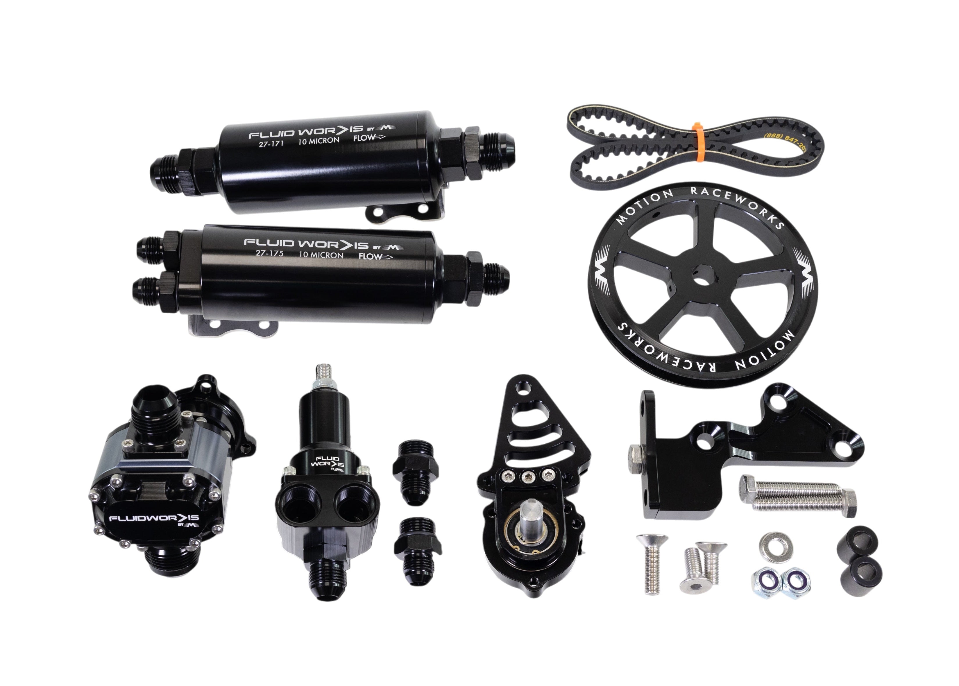 Fluidworks LS Fbody Spacing / Pass Side Mechanical Fuel System Kit w/ 6, 9 or 12gpm pump - Motion Raceworks