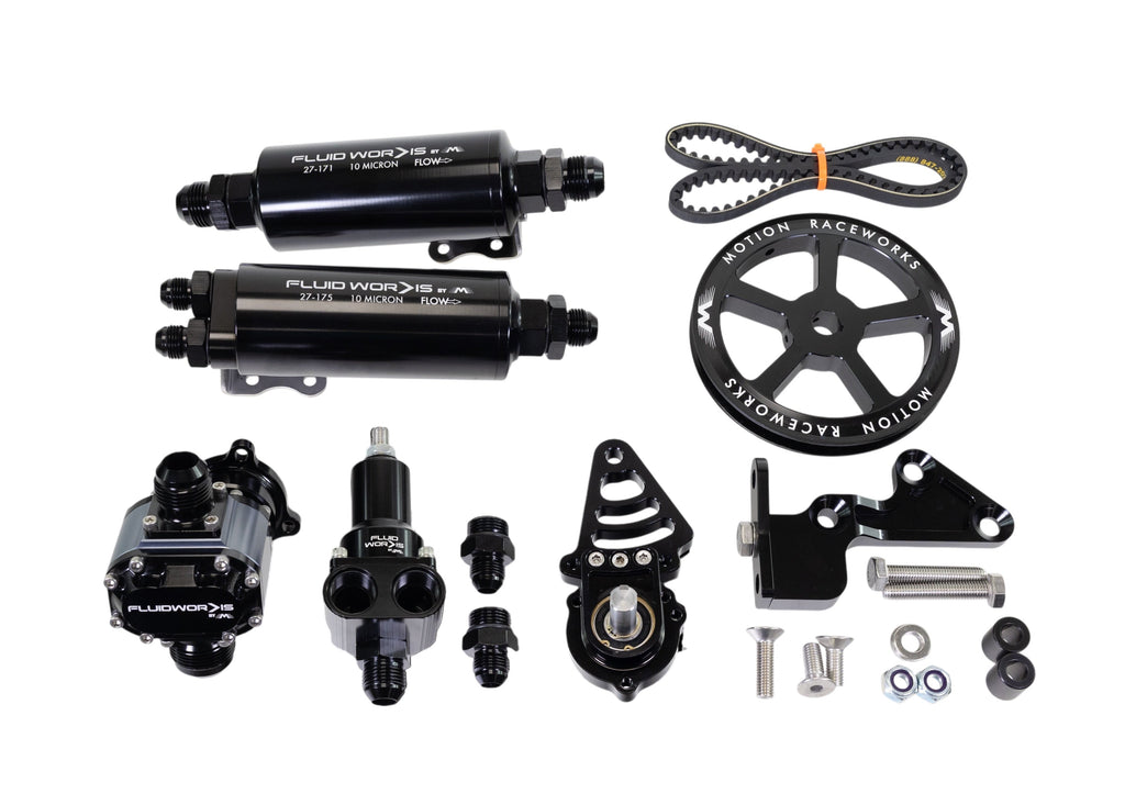 Fluidworks LS Fbody Spacing / Pass Side Mechanical Fuel System Kit w/ 6, 9 or 12gpm pump - Motion Raceworks