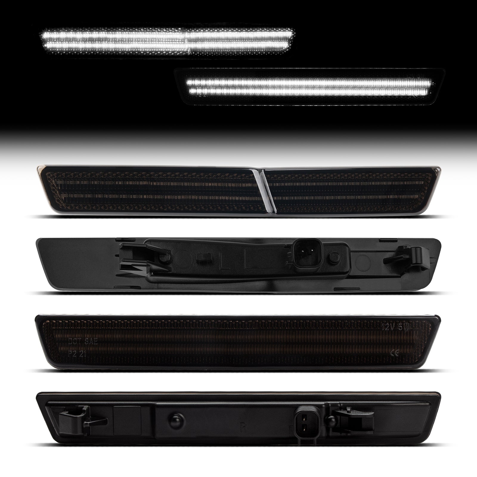 CHALLENGER WIDEBODY 15-23 FRONT/REAR DYNAMIC SMOKED LED SIDE MARKERS