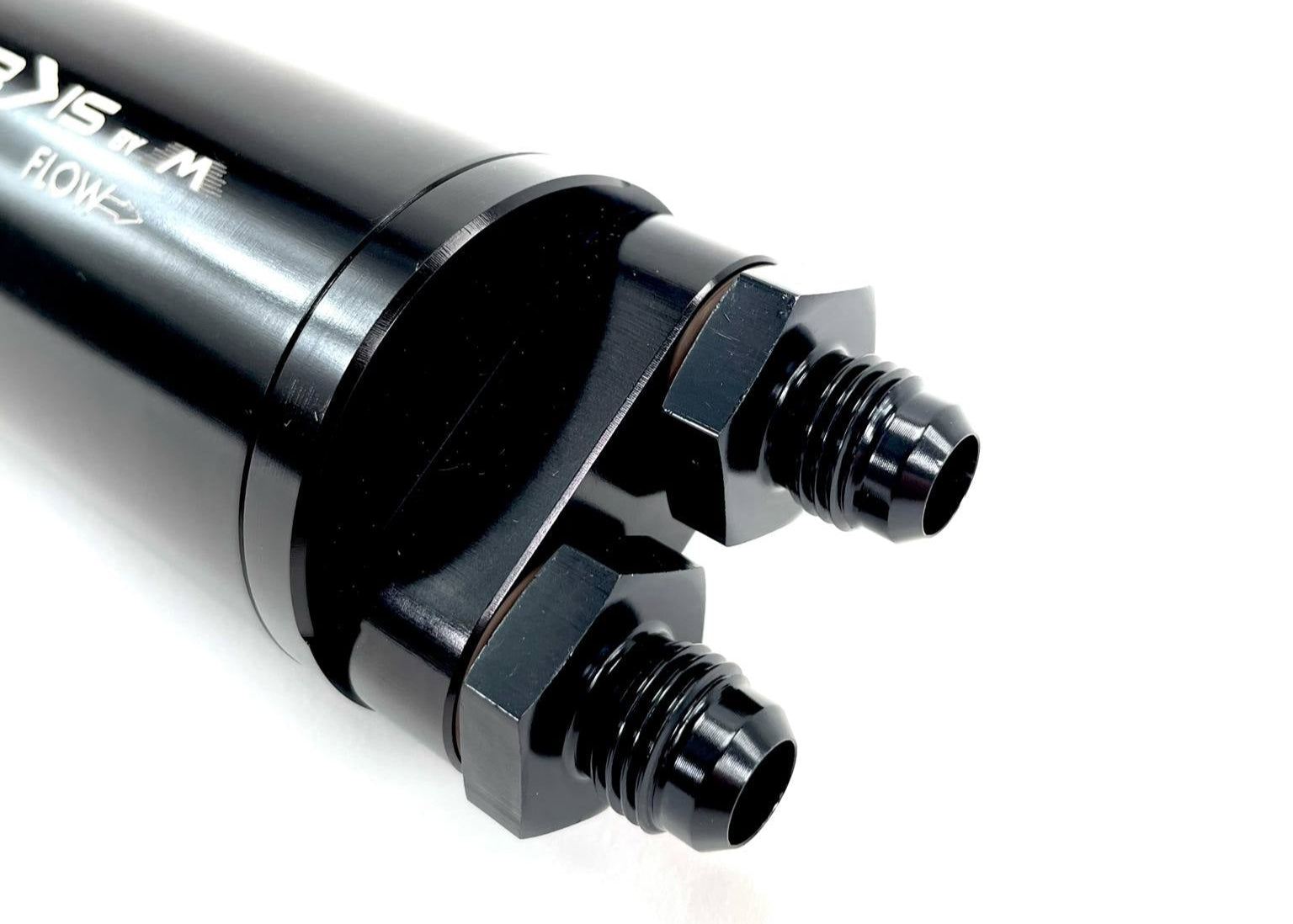 Fluidworks 6GPM Compact Single 10ORB Inlet-Dual 8ORB outlet Post Fuel Filter w/ Mount (10 Micron) - Motion Raceworks