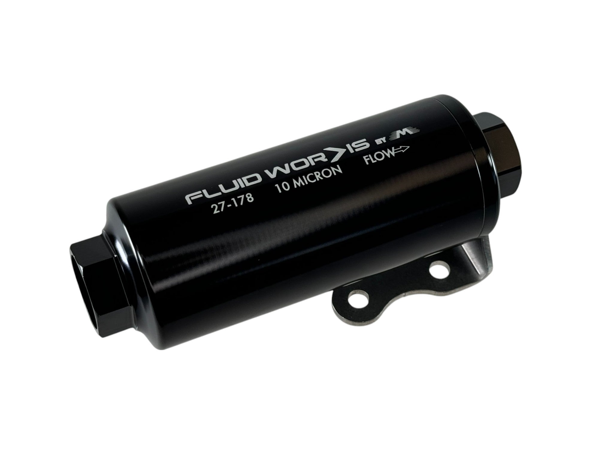 Fluidworks 6GPM Compact 10ORB Post Fuel Filter w/ Mount (10 Micron) - Motion Raceworks
