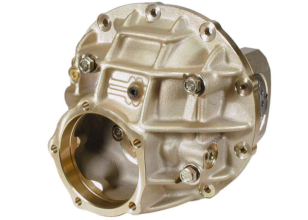 9" Ford Aluminum Thru Bolt Case 3.812" Bearing w/ Steel Caps (Gold Finish)