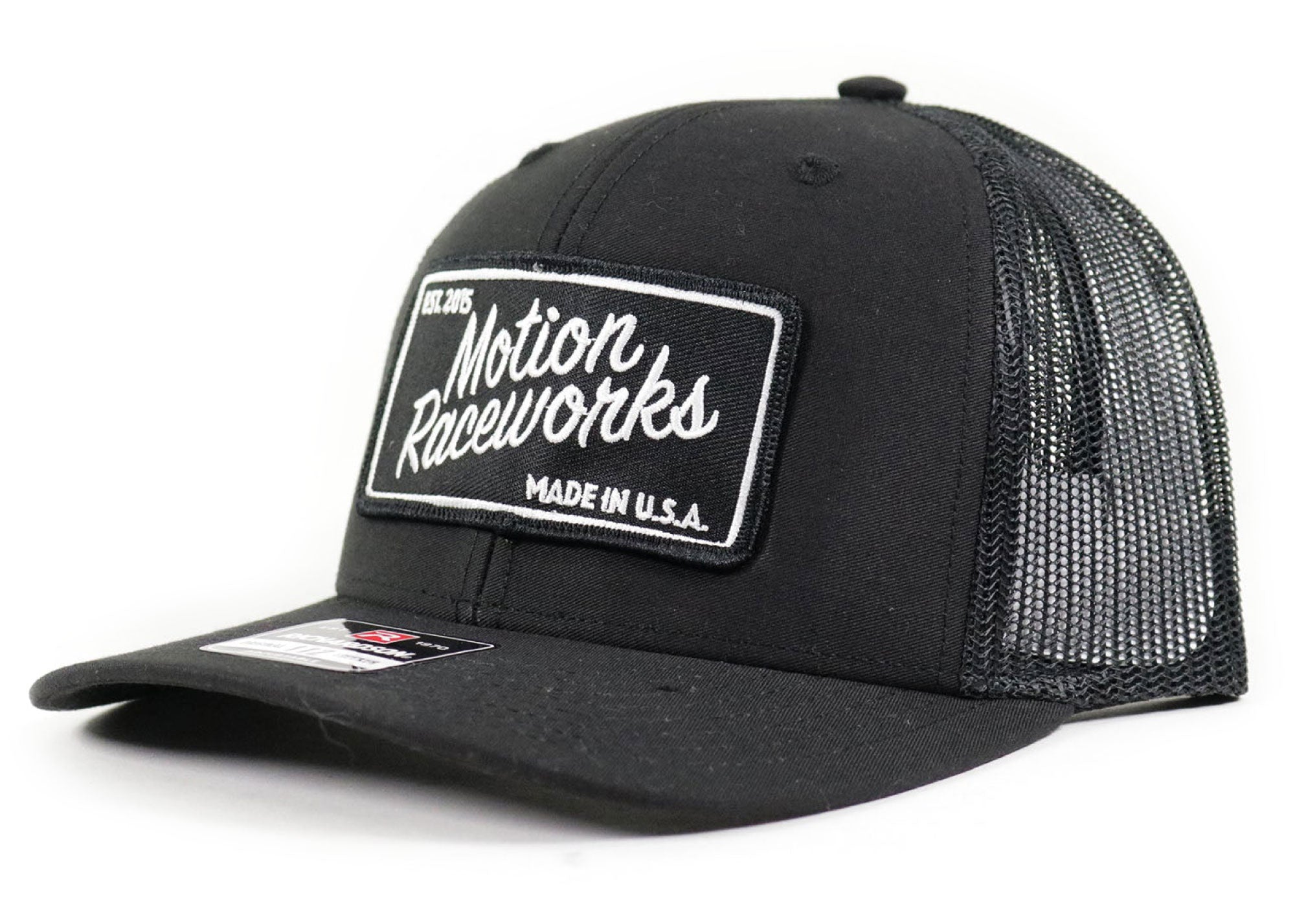 Motion Heritage Hat Black/Black Snapback XL (Extra Large) - Motion Raceworks