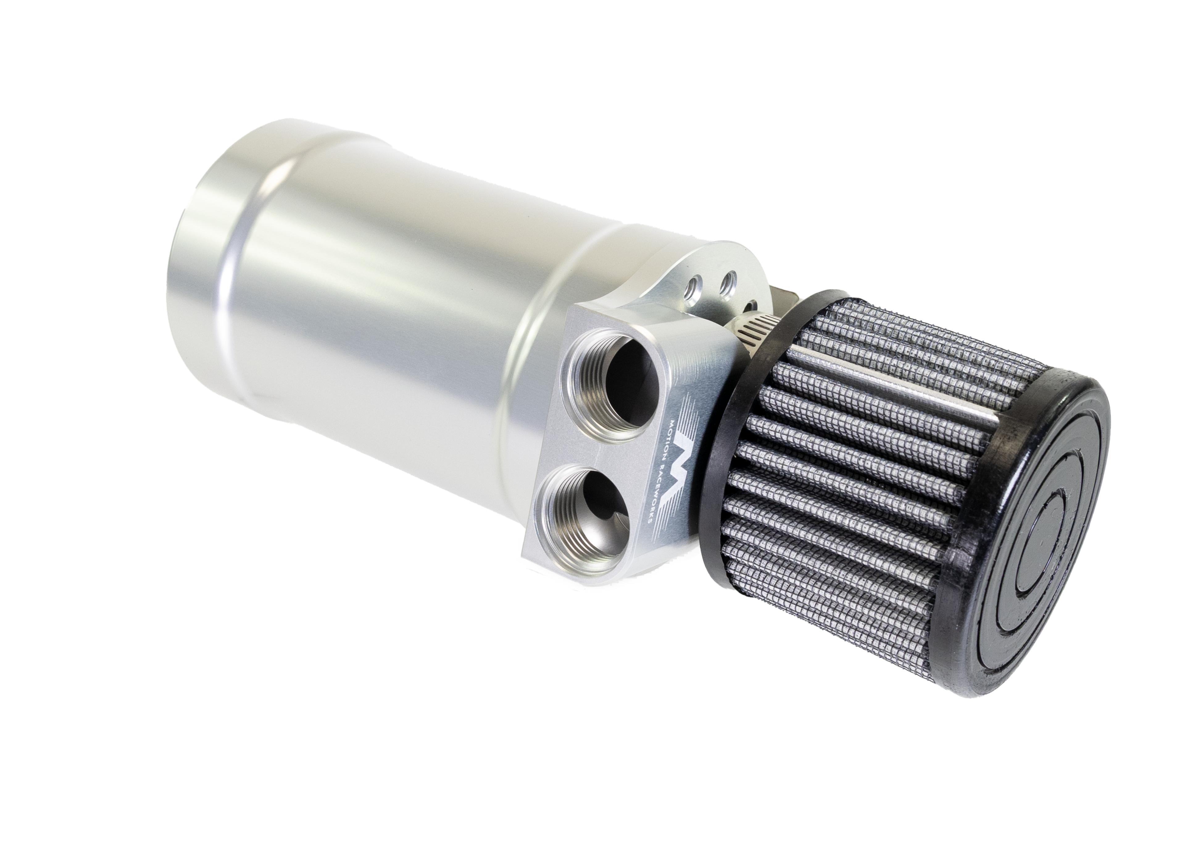 Motion Raceworks Top Loader Billet Oil Catch Can Clear Anodized ( Dual 10 AN Port ) - Motion Raceworks