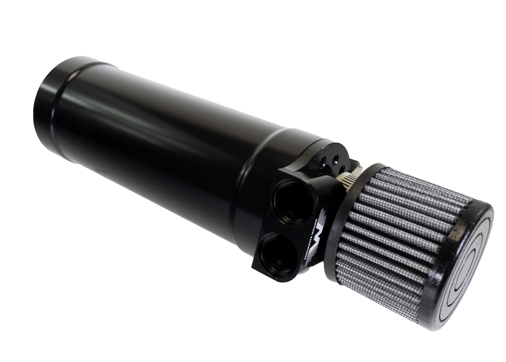 1 Qt XL Top Loader Billet Internally Baffled Oil Catch Can (Dual 10AN Port) - Motion Raceworks