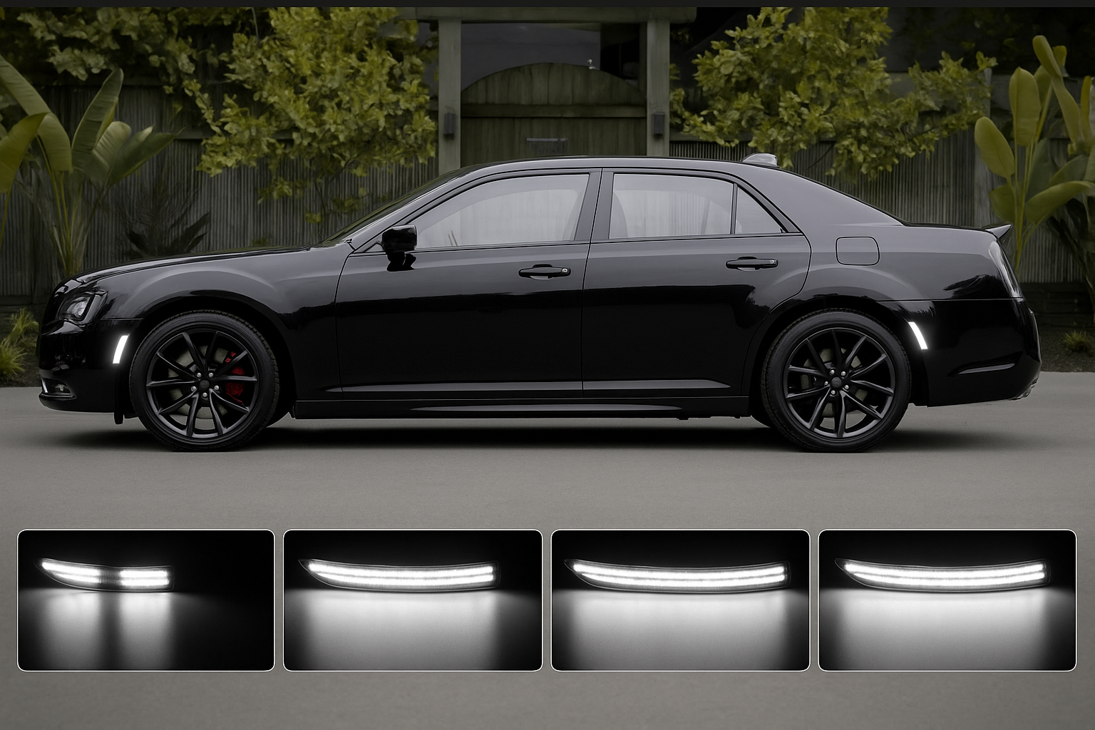 CHRYSLER 300 15-23 FRONT/REAR DYNAMIC SMOKED LED SIDE MARKERS