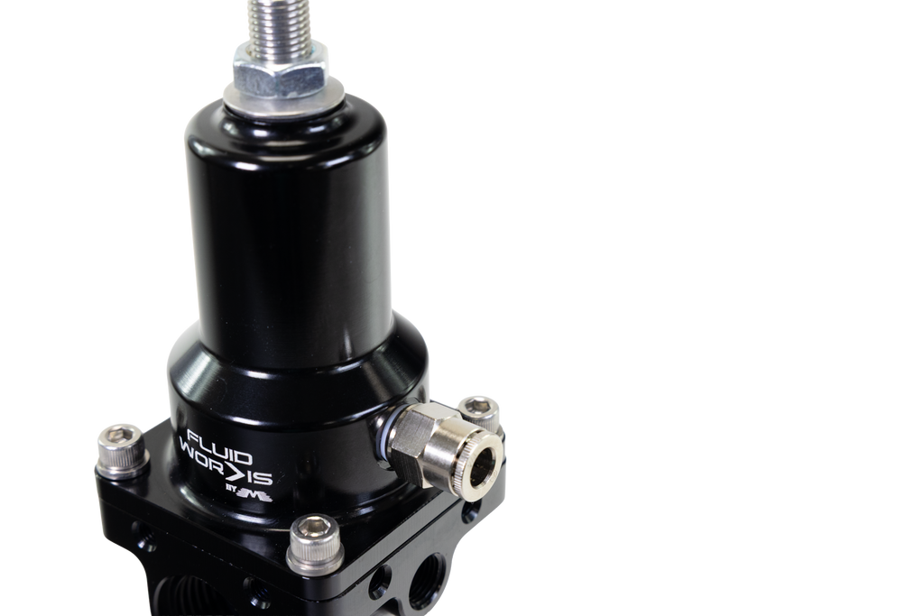 Fluidworks 7-20 gpm Fuel Pressure Regulator 180 Degree - Motion Raceworks
