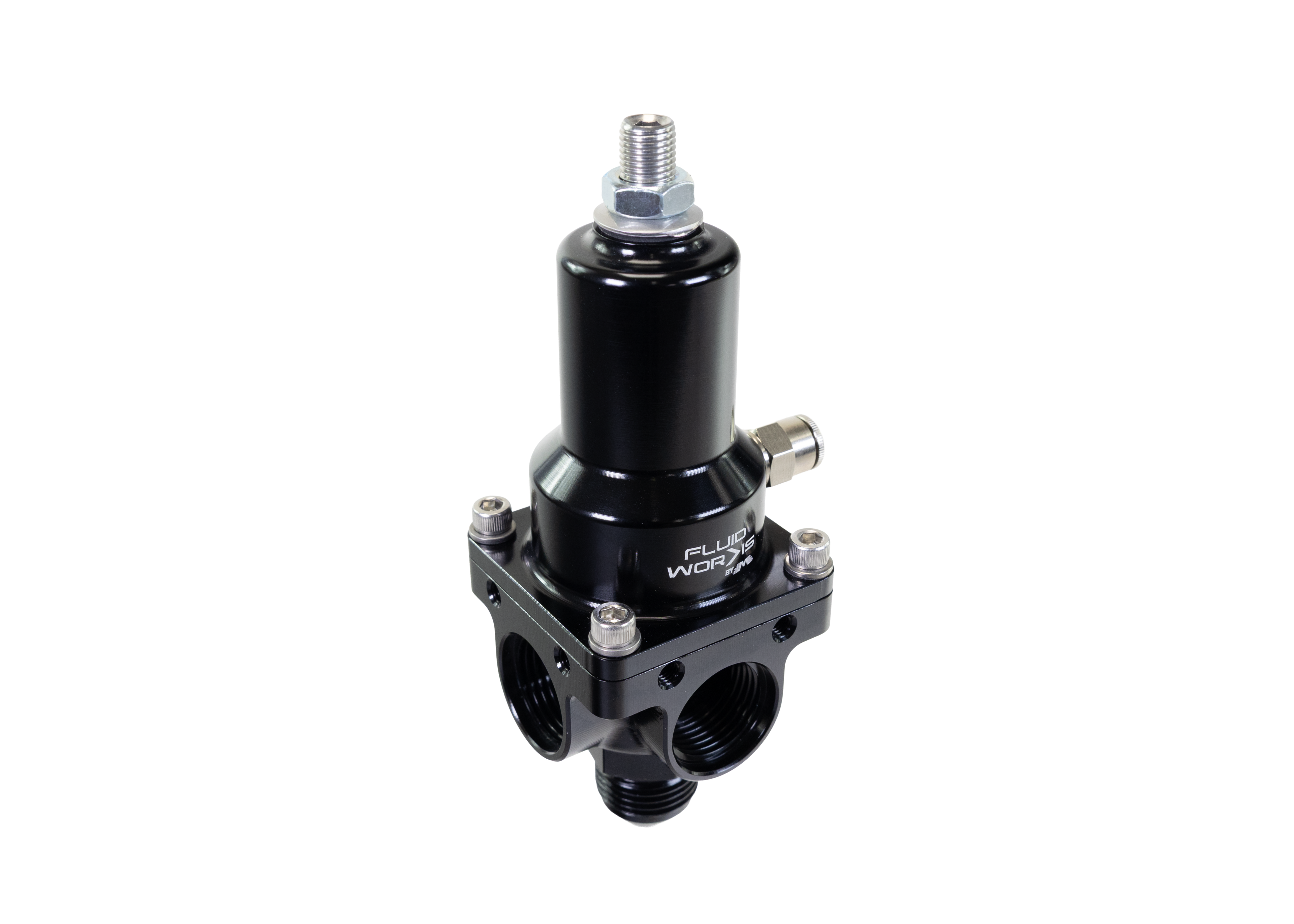 Fluidworks 7-20 gpm Fuel Pressure Regulator 90 Degree - Motion Raceworks