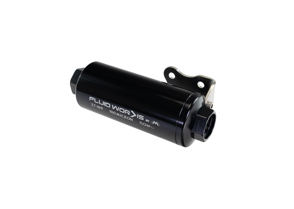 Fluidworks 6GPM Compact 10ORB Pre Fuel Filter w/ Mount (100 Micron) - Motion Raceworks