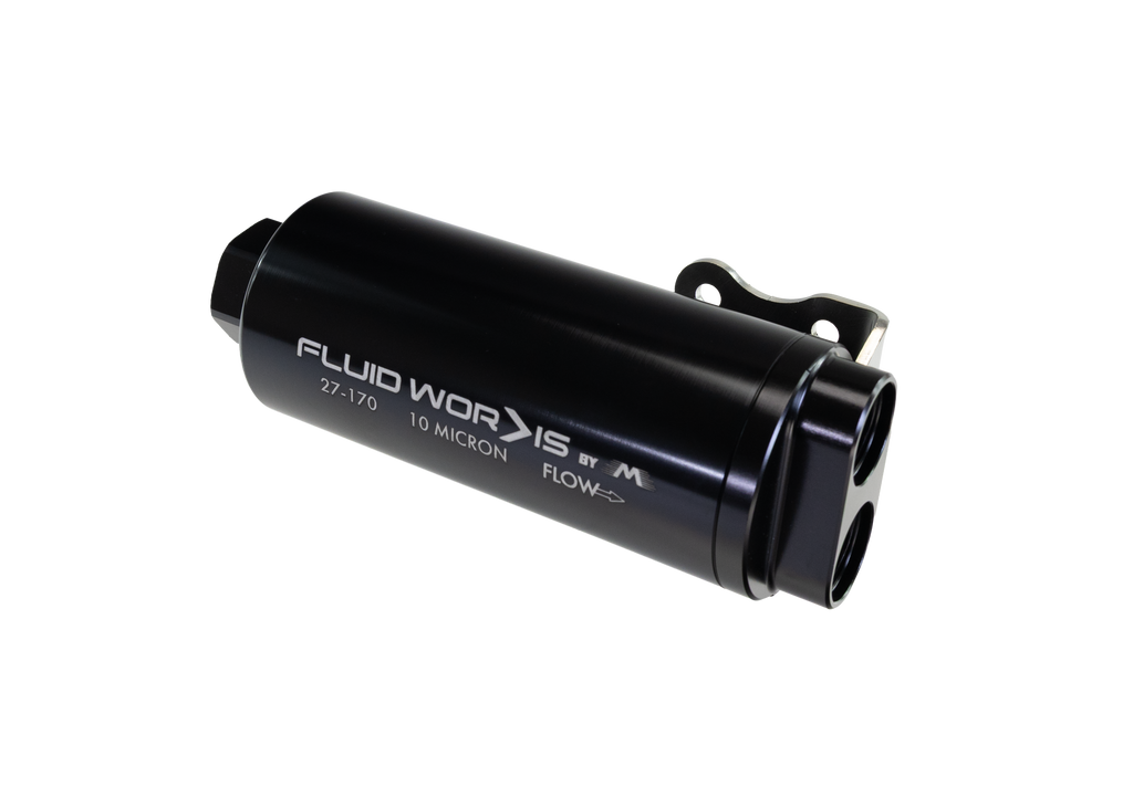 Fluidworks Dual Outlet 12GPM Post Fuel Filter w/ Mount (10 Micron) 27-170 - Motion Raceworks