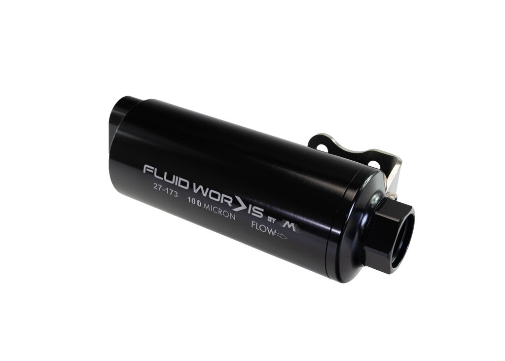 Fluidworks Dual Inlet 12GPM Pre Fuel Filter w/ Mount (100 Micron) 27-173 - Motion Raceworks