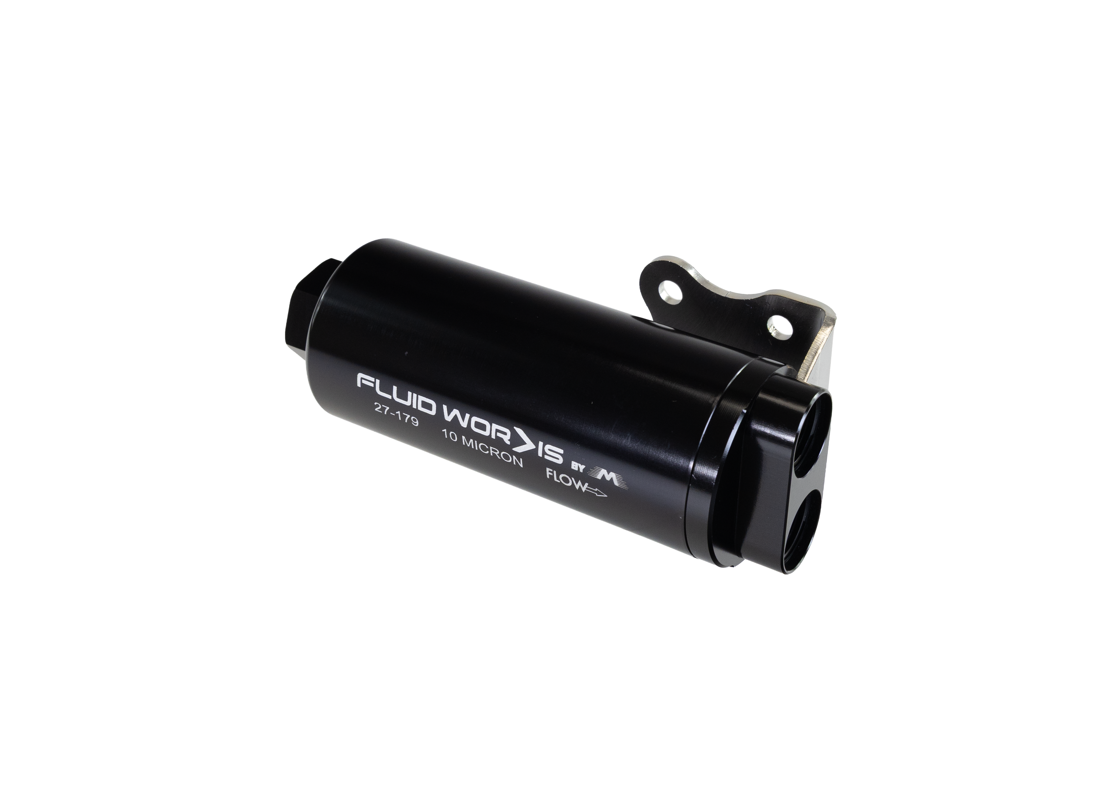 Fluidworks 6GPM Compact Single 10ORB Inlet-Dual 8ORB outlet Post Fuel Filter w/ Mount (10 Micron) - Motion Raceworks
