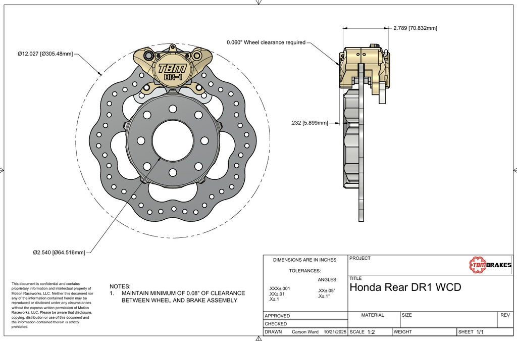 1992-2001 Honda/Acura (GSR & Hub City Knuckle) Drag Racing Rear Brake Kit - Motion Raceworks