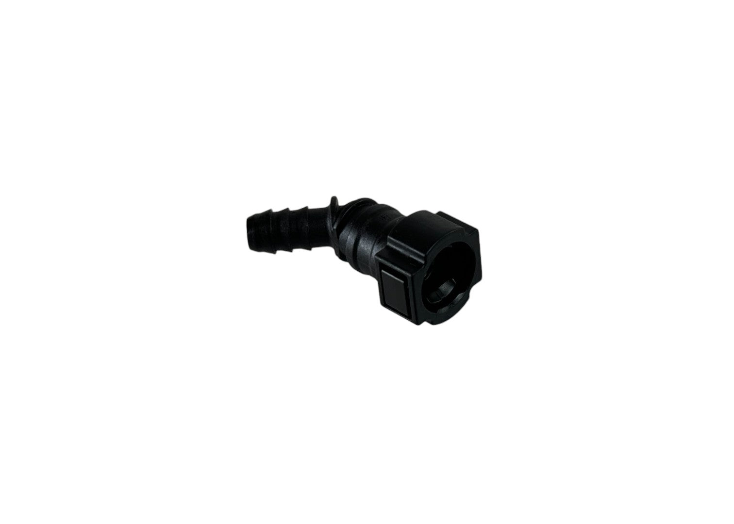 Quick Release Fitting to 3/8" Barb 45 Degree Factory 3/8" Valve Cover Connection (Plastic) - Motion Raceworks