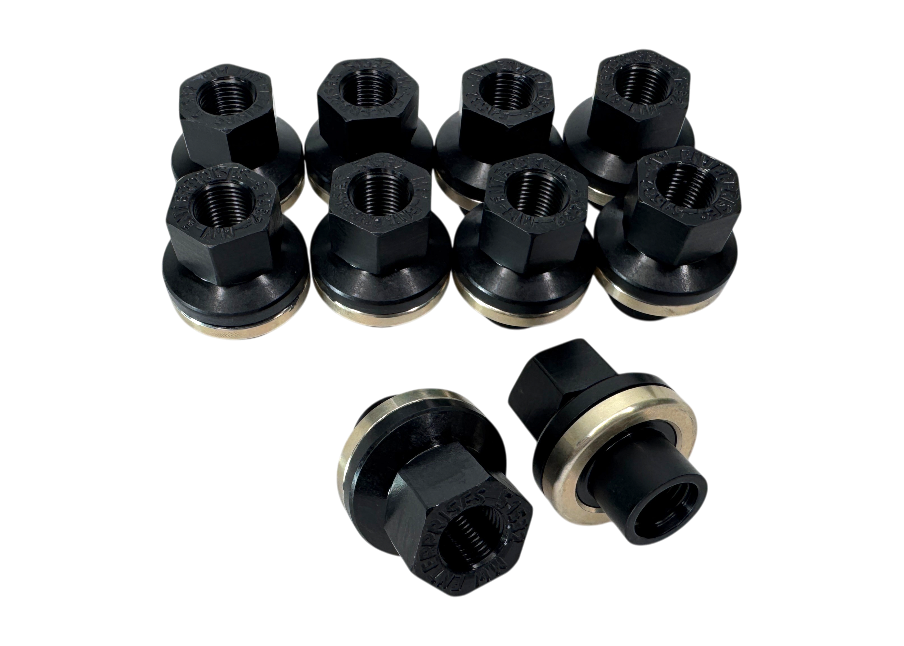 M14x1.5mm Aluminum Bearing Washer Lug Nut .490" shank (Set of 10)