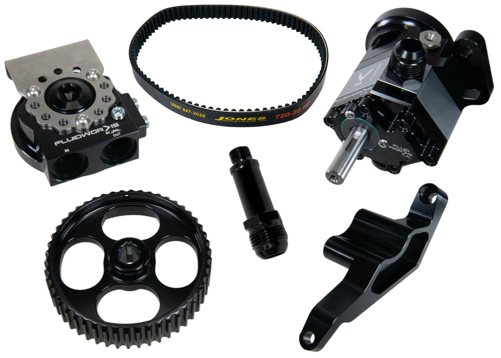 LS Single Stage External Wet Sump Oiling System Kit 56 tooth HTD (Passenger Side) - Motion Raceworks