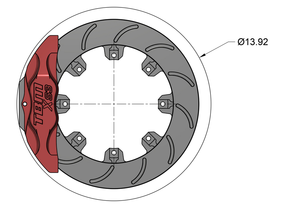 15-23 Dodge Challenger XS3 Front Extreme Street Brake Kit (Performance Brake RWD Models) - Motion Raceworks