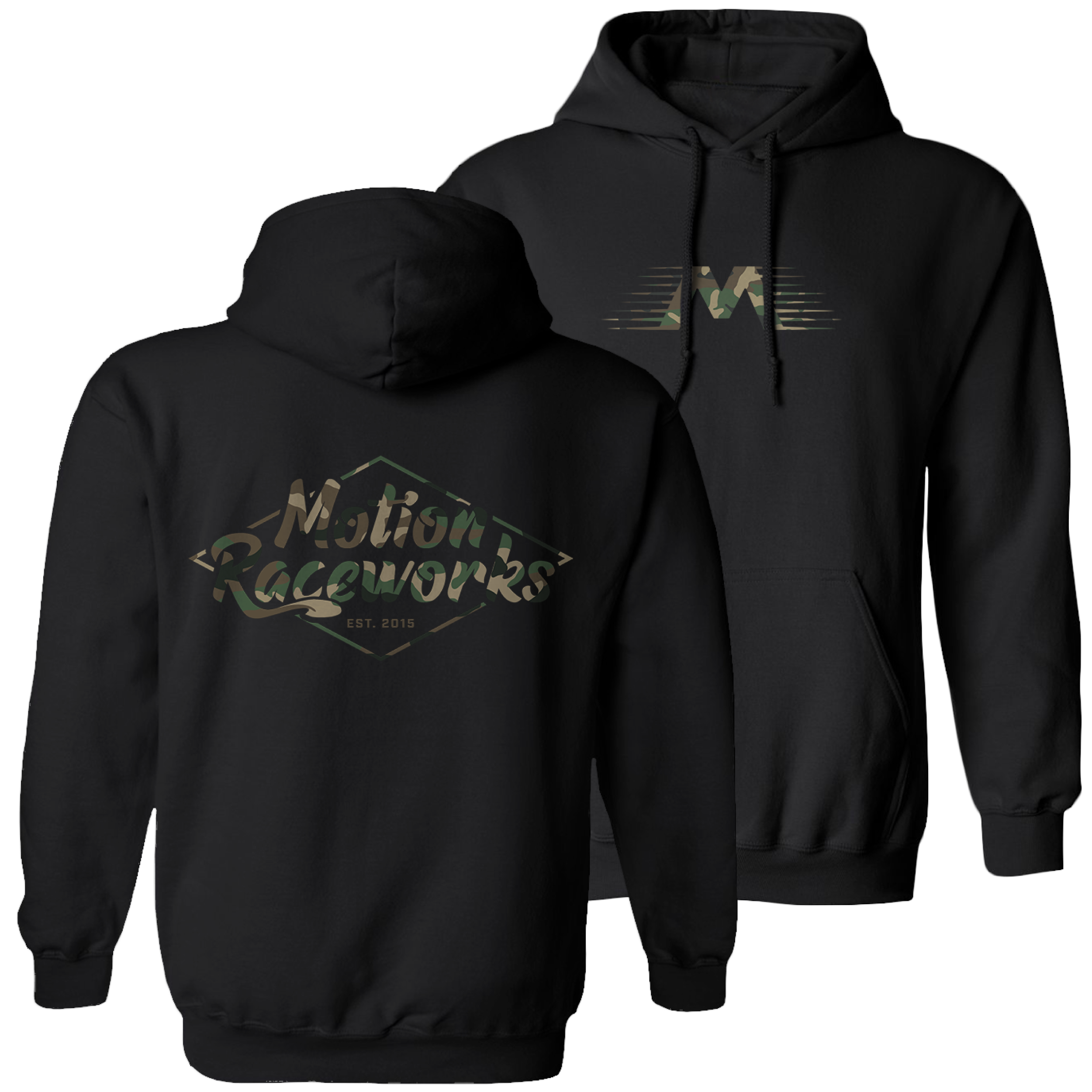 Motion Raceworks Camo Print Pull Over Hoodie - Motion Raceworks