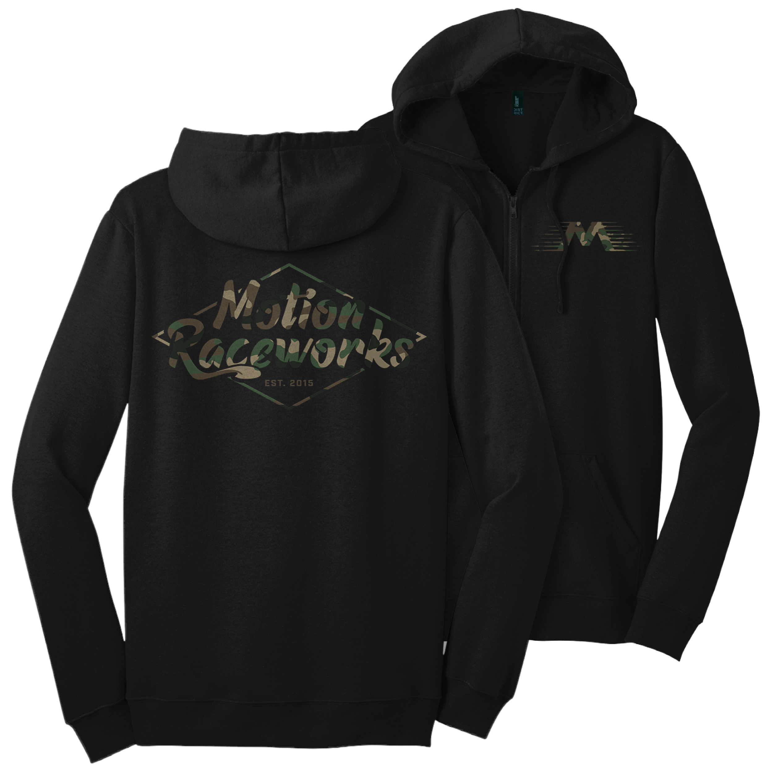 Motion Camo Print Zip Up Hoodie - Motion Raceworks