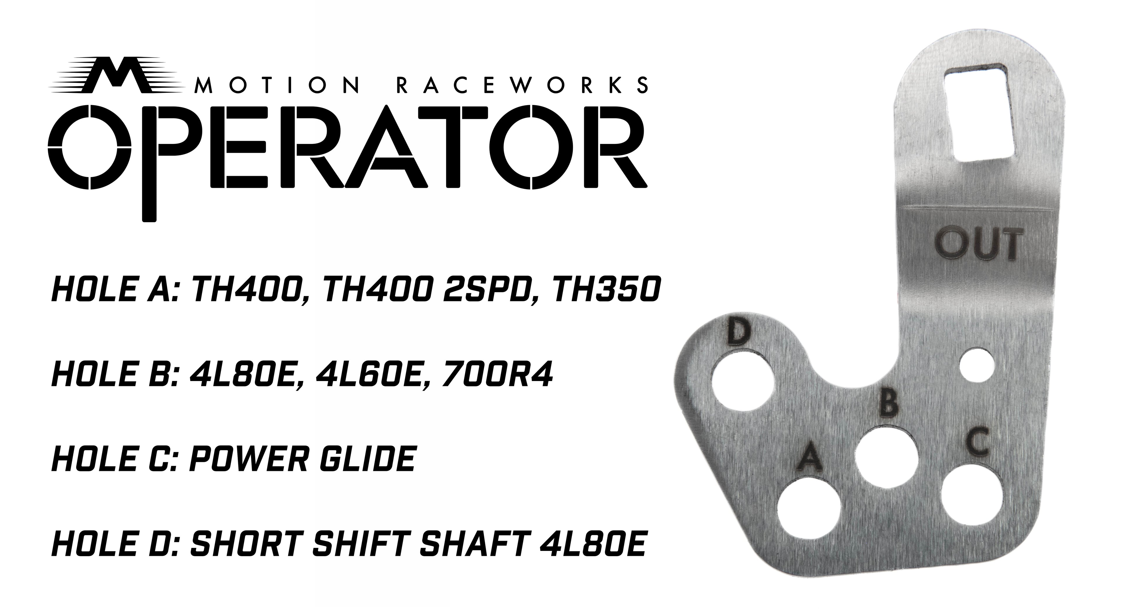 4L80E 4 Speed Reverse Pattern Operator Series Billet Shifter Rear Exit-Motion Raceworks-Motion Raceworks