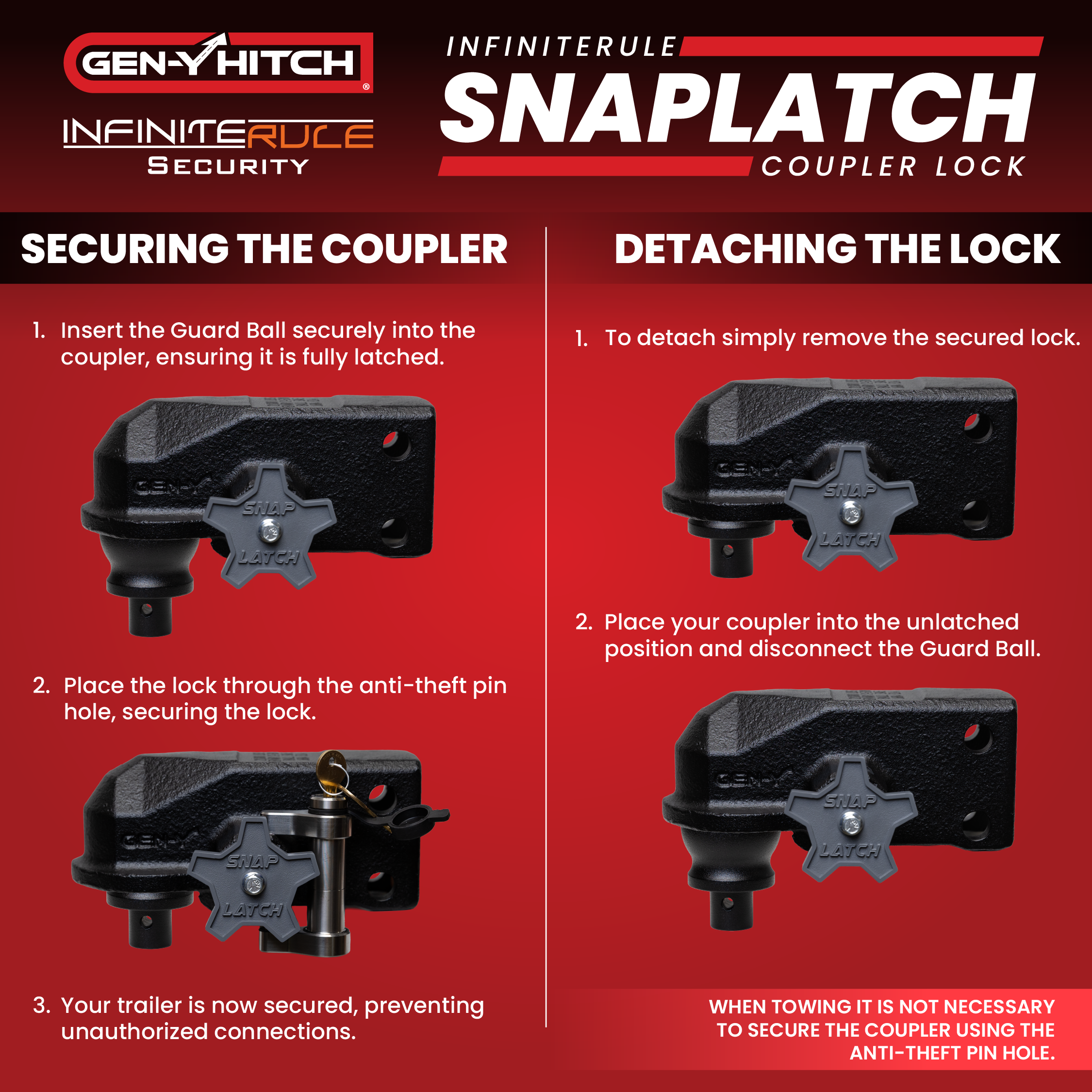 InfiniteRule SnapLatch Coupler Lock with Guard Ball