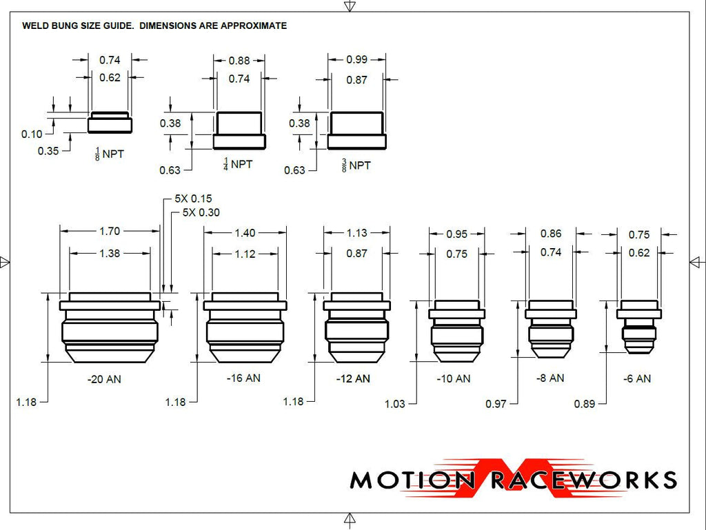 '-10 AN Weld Bung Aluminum 34-40010-Motion Raceworks-Motion Raceworks