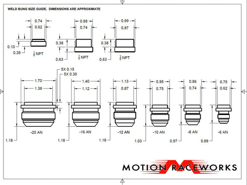'-6 AN Weld Bung Aluminum 34-40006-Motion Raceworks-Motion Raceworks