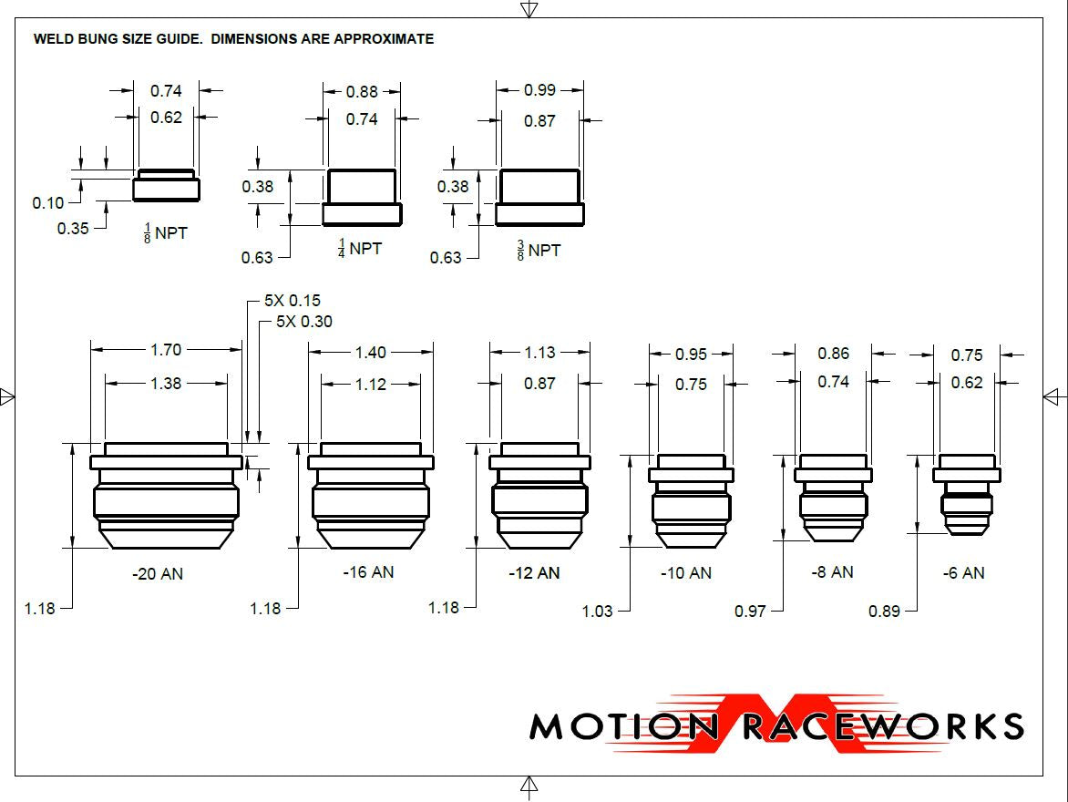 '-16 AN Weld Bung Aluminum 34-40016-Motion Raceworks-Motion Raceworks