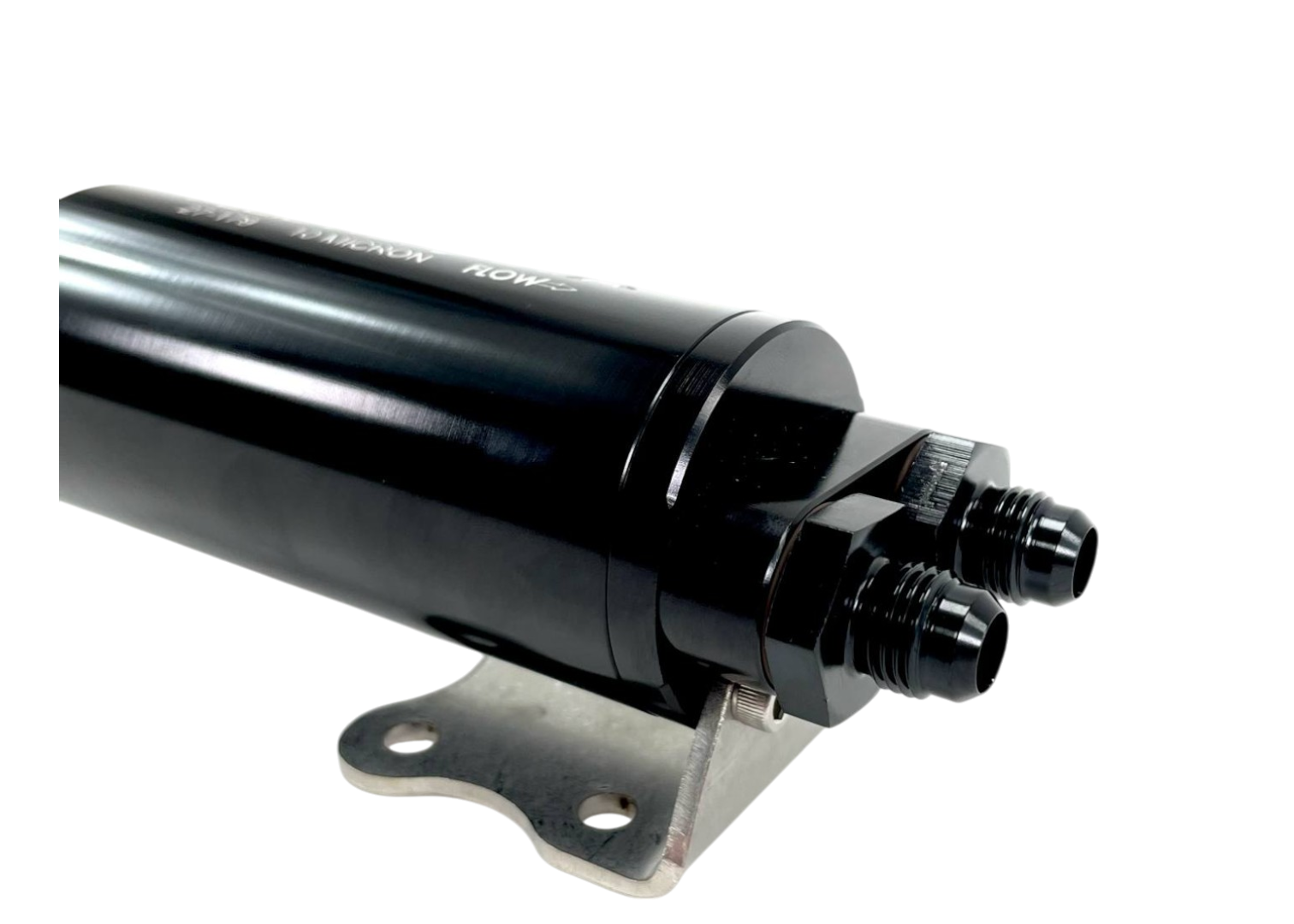 Fluidworks 6GPM Compact Single 10ORB Inlet-Dual 8ORB outlet Post Fuel Filter w/ Mount (10 Micron) - Motion Raceworks