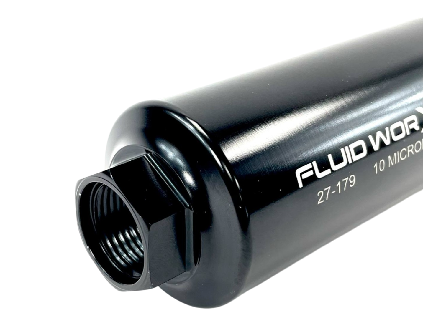 Fluidworks 6GPM Compact Single 10ORB Inlet-Dual 8ORB outlet Post Fuel Filter w/ Mount (10 Micron) - Motion Raceworks