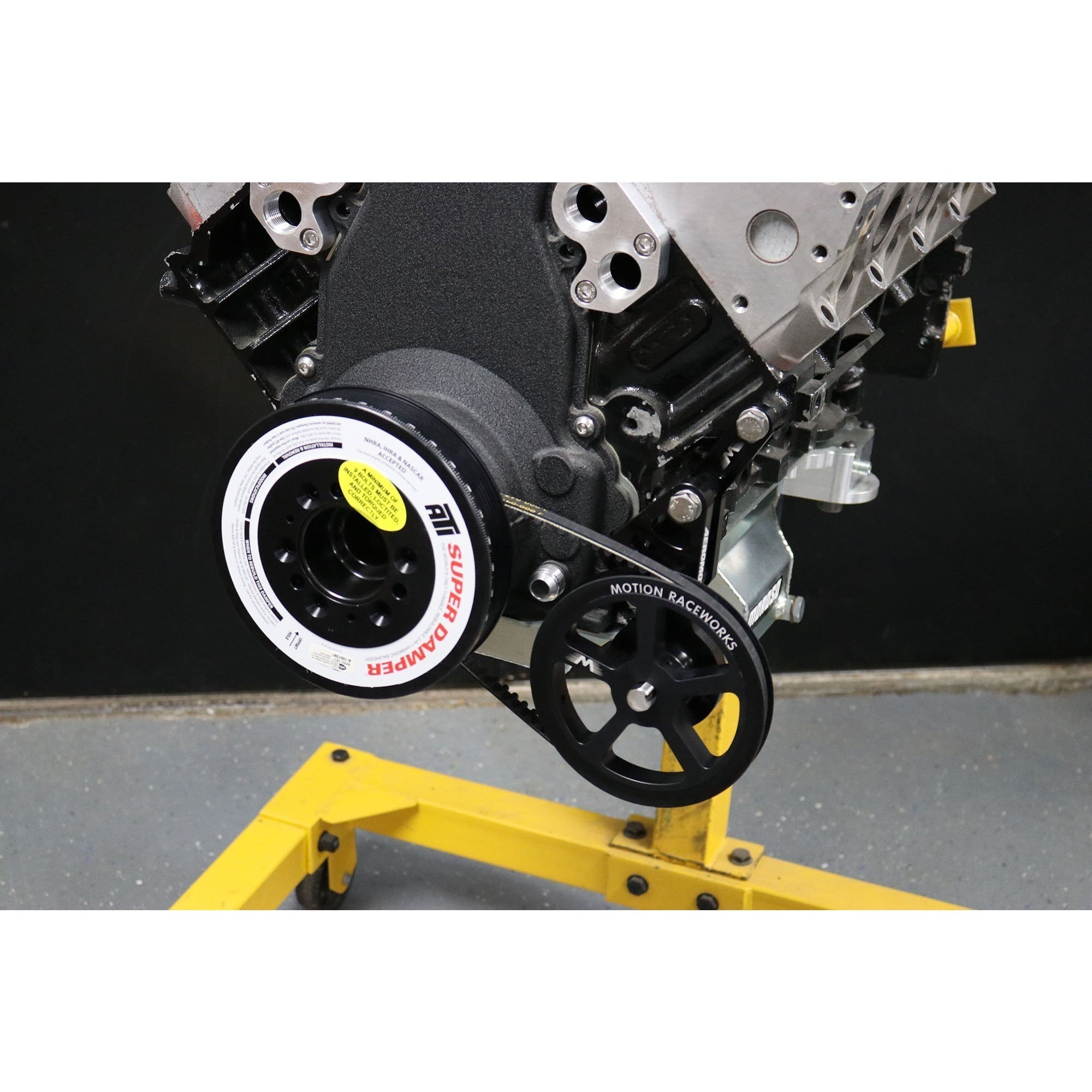 Motion Raceworks Driver Side LS Mechanical Belt Drive Fuel Pump Bracket F-Body Spacing-Motion Raceworks-Motion Raceworks
