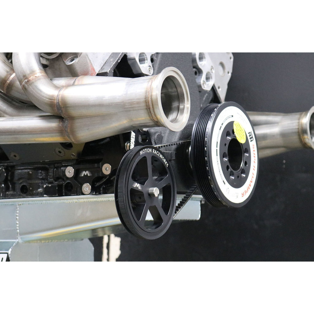 Motion Raceworks Passenger Side Belt Drive LS Mechanical Fuel Pump Bracket F-Body Spacing-Motion Raceworks-Motion Raceworks
