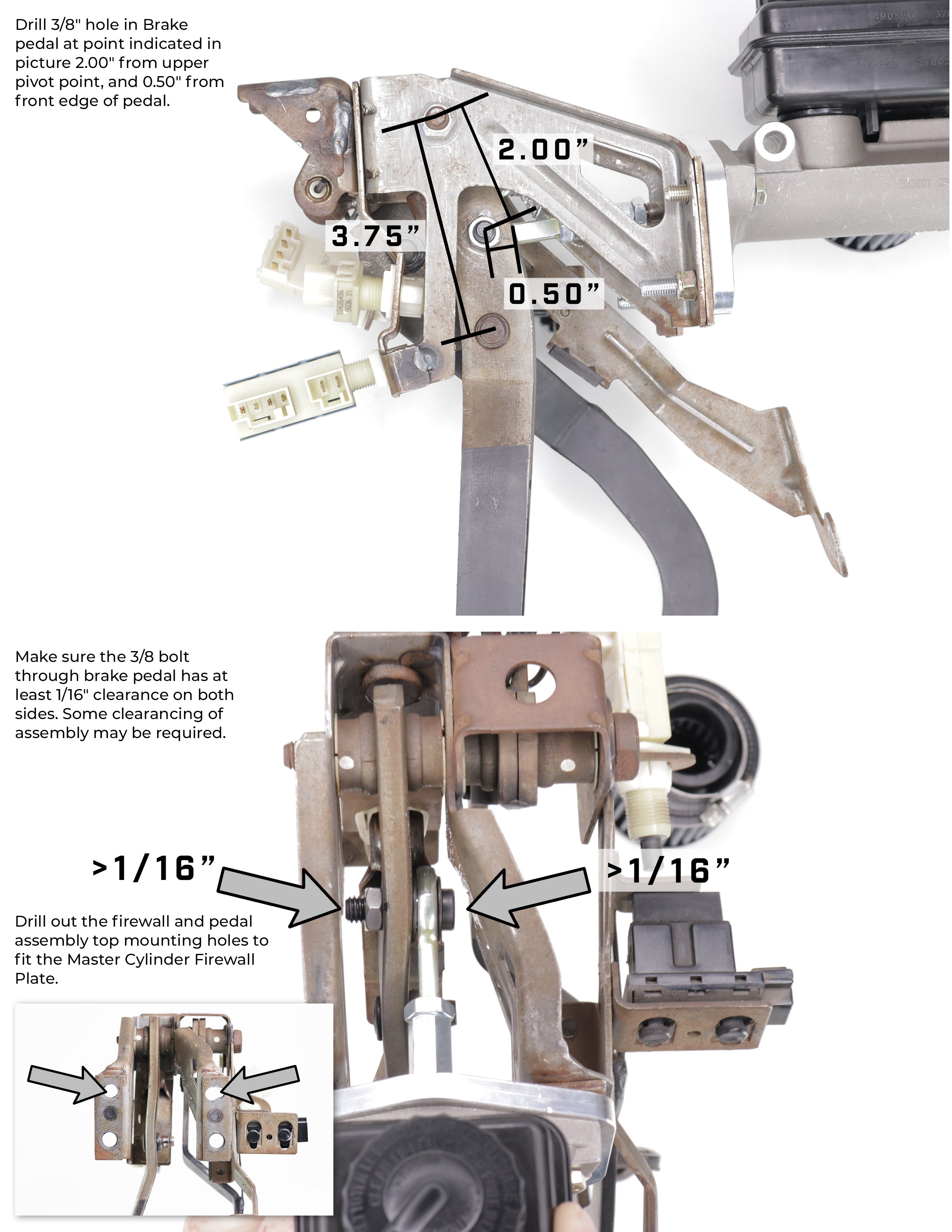 Motion Raceworks 1993-02 Camaro / Firebird 4th Gen F-Body Billet Aluminum Manual Master Cylinder Conversion Kit 20-10014-3-TBM Brakes-Motion Raceworks