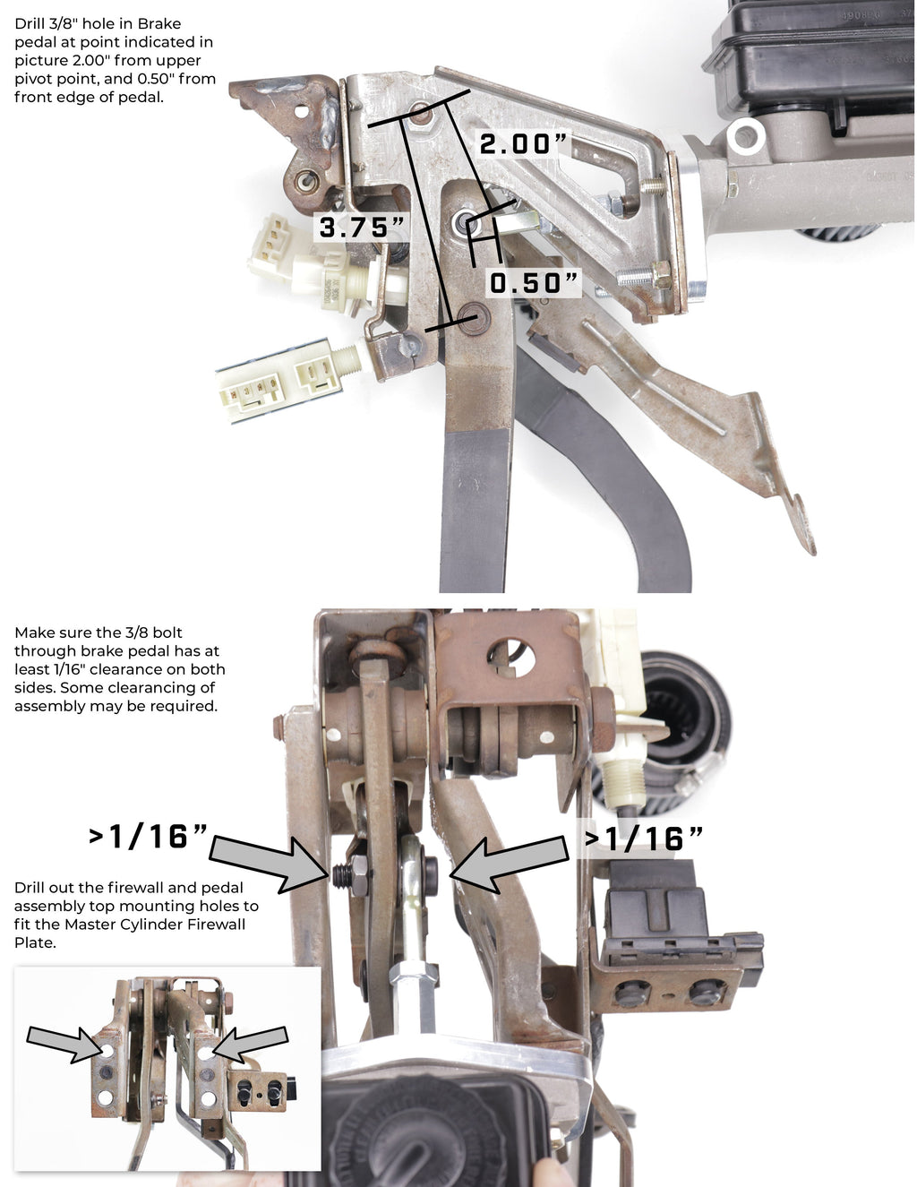 1993-02 Camaro / Firebird 4th Gen F-Body TBM Modular Bore Billet Master Cylinder Conversion Kit (Choose Bore Size)