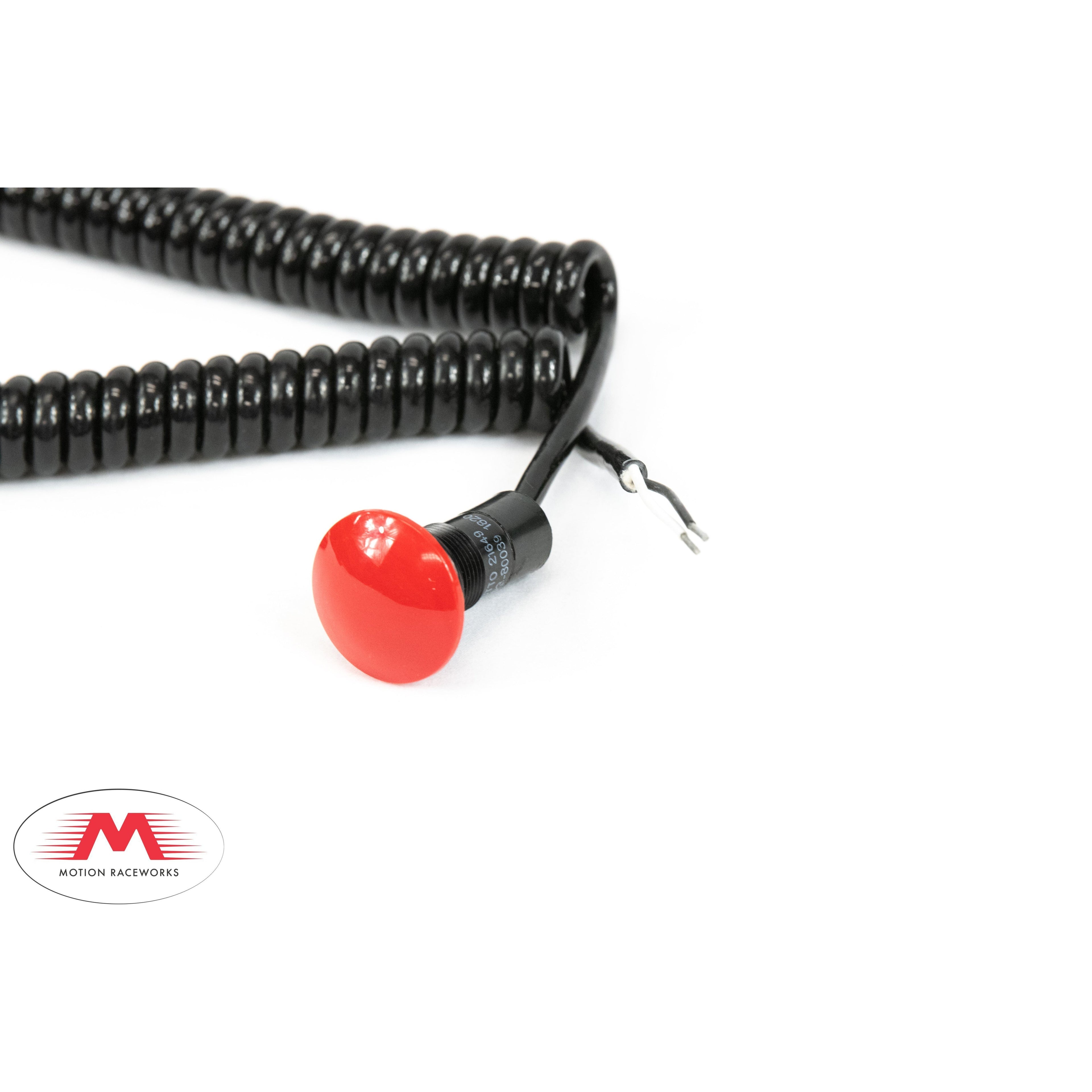 Motion Raceworks Momentary Large Mushroom Push Button w/6' Wound Cord (Red) 151006-Motion Raceworks-Motion Raceworks