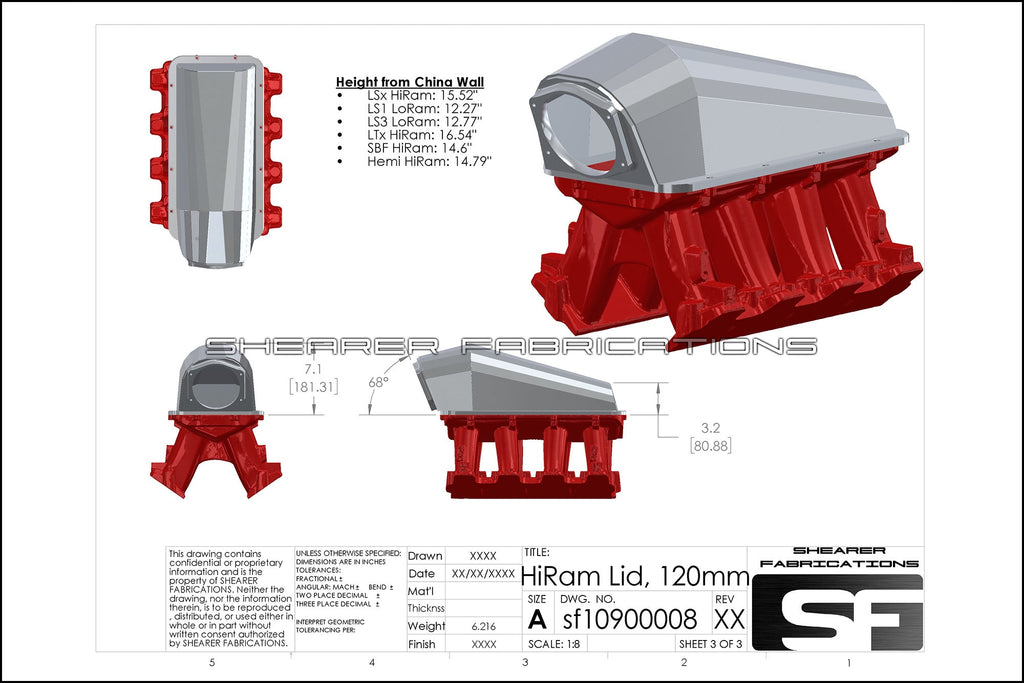 LS/LT/SBF/Hemi Hiram Sheetmetal Lid, 120mm TB